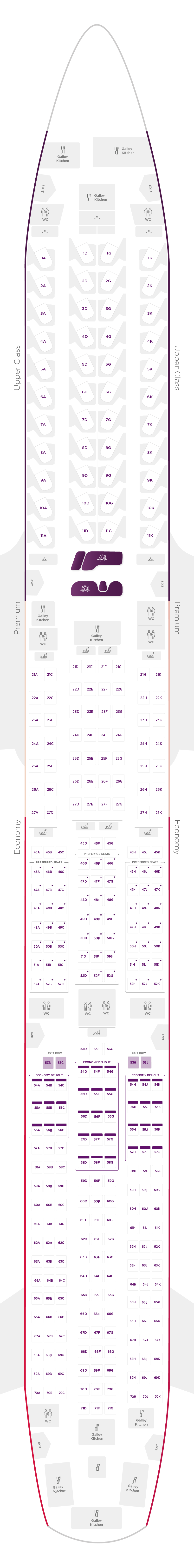 Virgin A380 Seating Plan