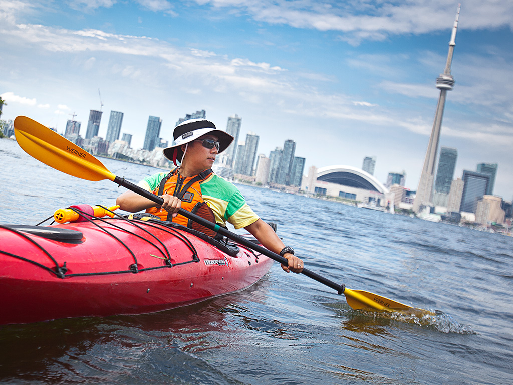 Man kayaking