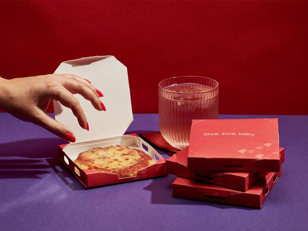 Pizza served onboard