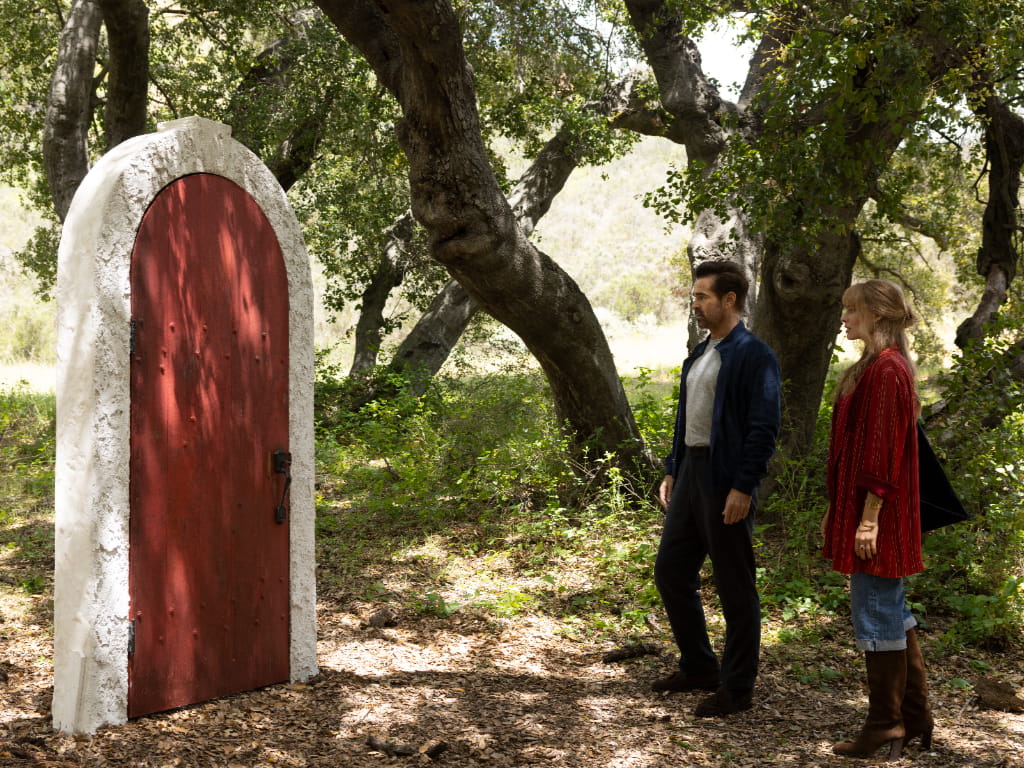 A still from 'Downton Abbey, The Grand Finale' showing Lady Mary and Lady Edith
