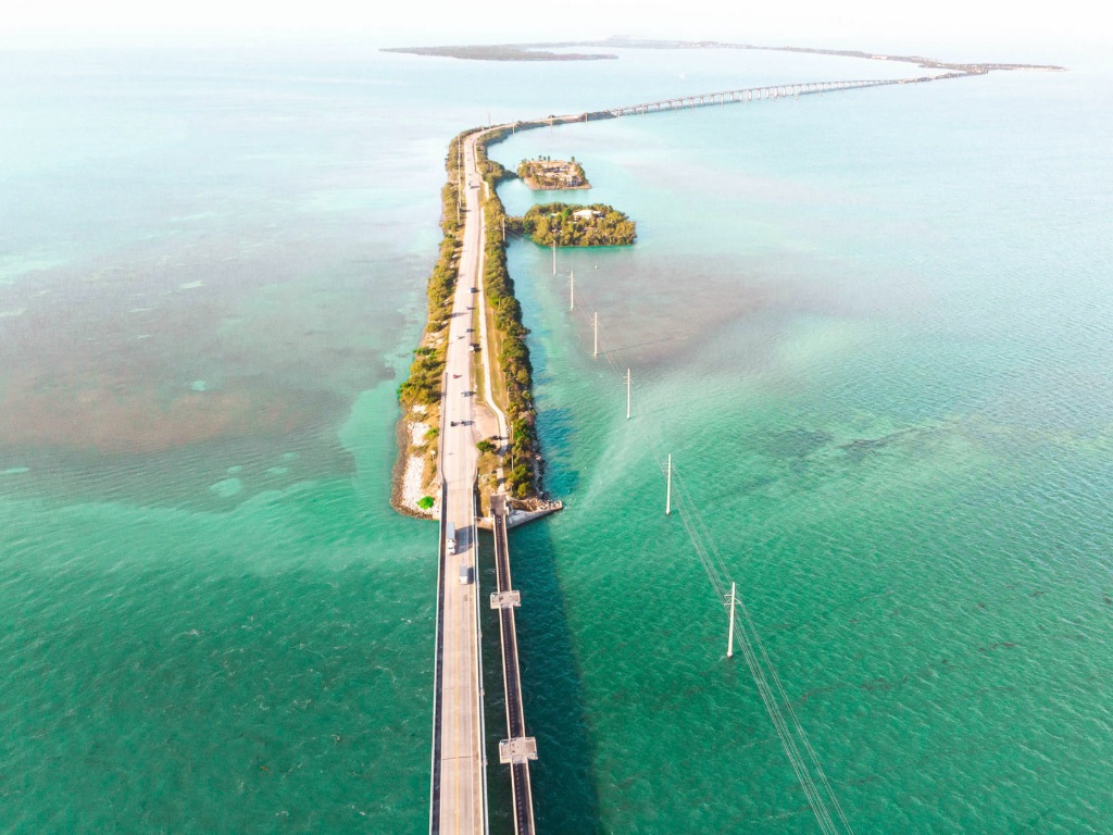 The Overseas Highway in Miami, Florida
