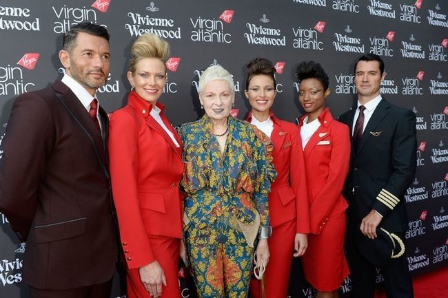 Vivienne Westwood with members of our cabin crew and pilots