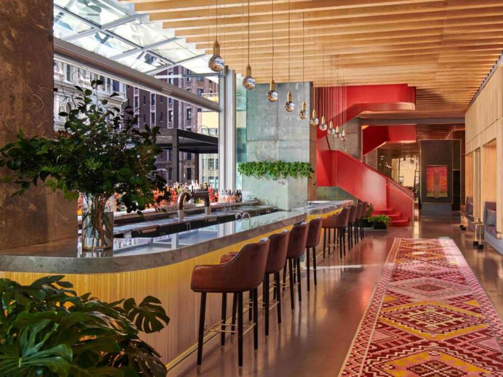 Lobby/bar at Virgin Hotels New York City